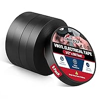 Vista 13 de RED WOLF Cinta eléctrica de vinilo de 1 pulgada x 66 pies, 5 rollos, cinta eléctrica de PVC con certificación UL CSA de 7 mil de grosor, resistente