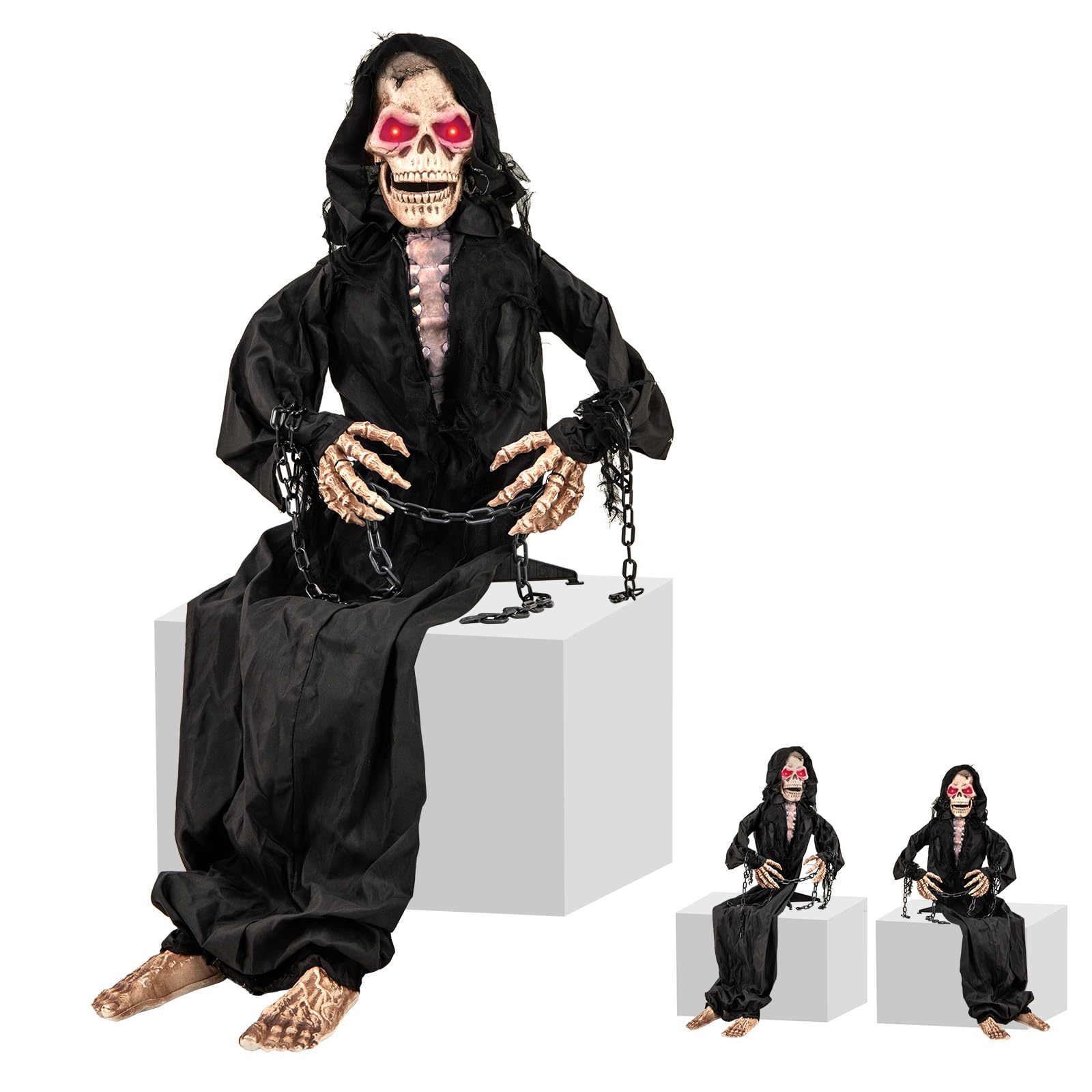 Amazon.com: Tangkula 5 FT Halloween Animated Sitting Reaper with