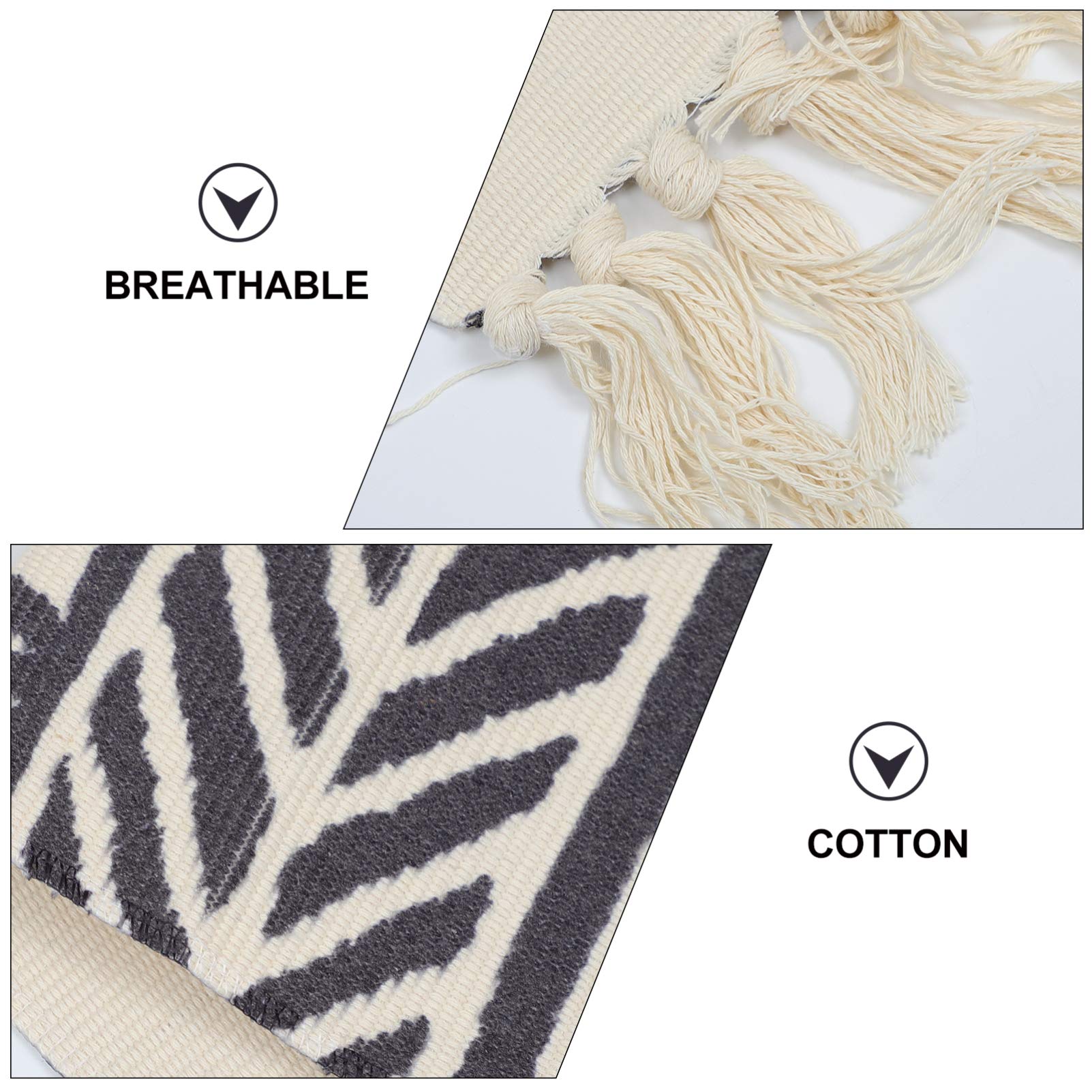 Cabilock Jute Teppich mit Ethno Stil Umweltfreundlicher Baumwoll Leinen Teppichboden und Langer Tischläufer für Alltag und Partys zum Schutz der Tischoberfläche