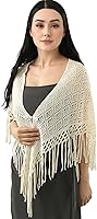 LMVERNA Women's Knit Shawl Wrap with Tassels - Soft Breathable Polyester Scarf, Multifunctional Neck Wrap for Fall Winter