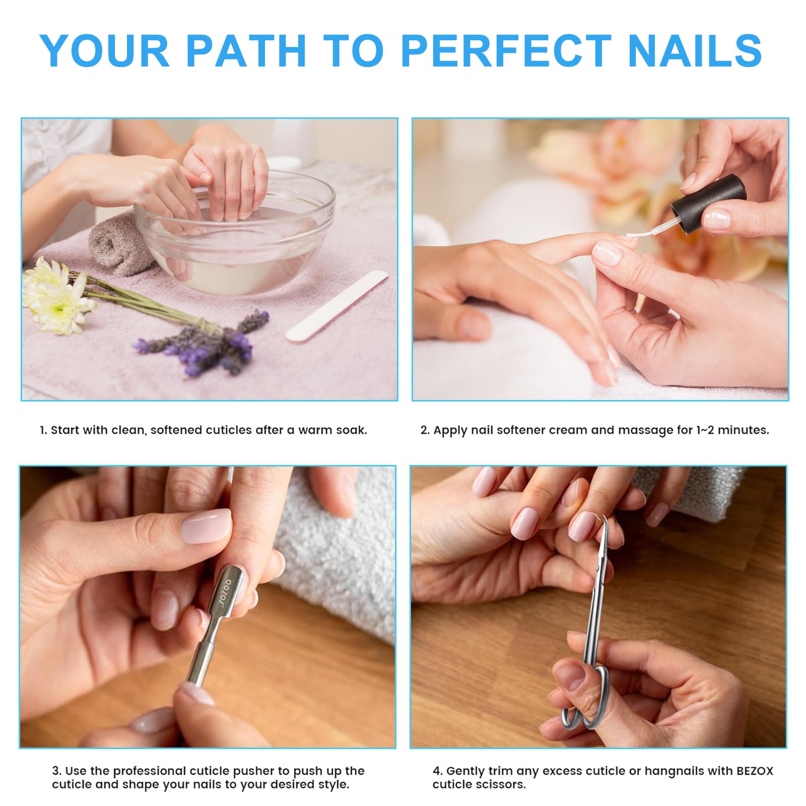 Forbici Professionali per Cuticole a Punta Sottile e Curva - Manicure in Acciaio Inossidabile - Forbicine per Unghie