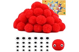 LOKUNN 1 Inch Fluffy Large Red Pom Pom Balls for Arts and Crafts
