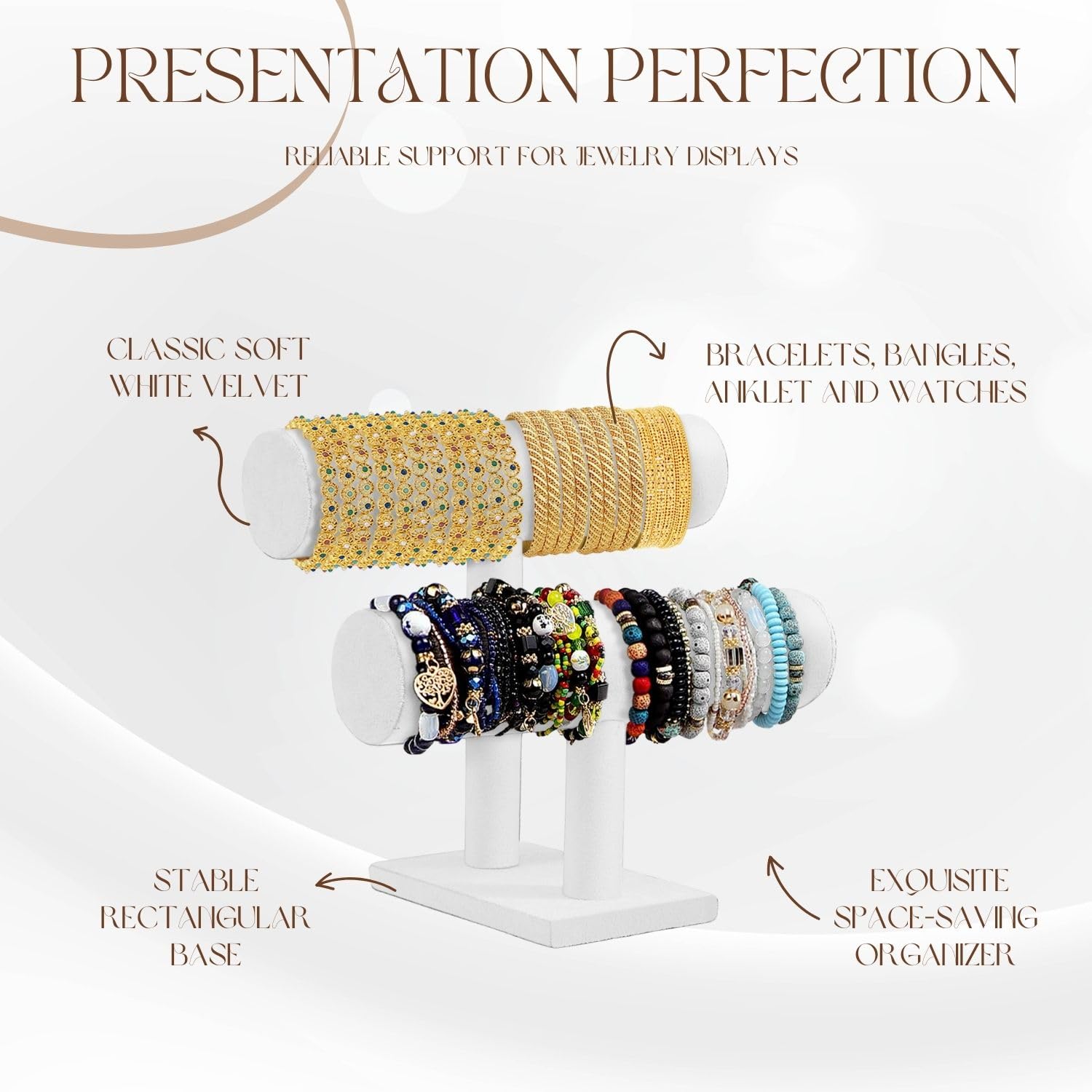 Amazon｜Flexzion ホワイトベルベット ホバリング 2段 Tバー