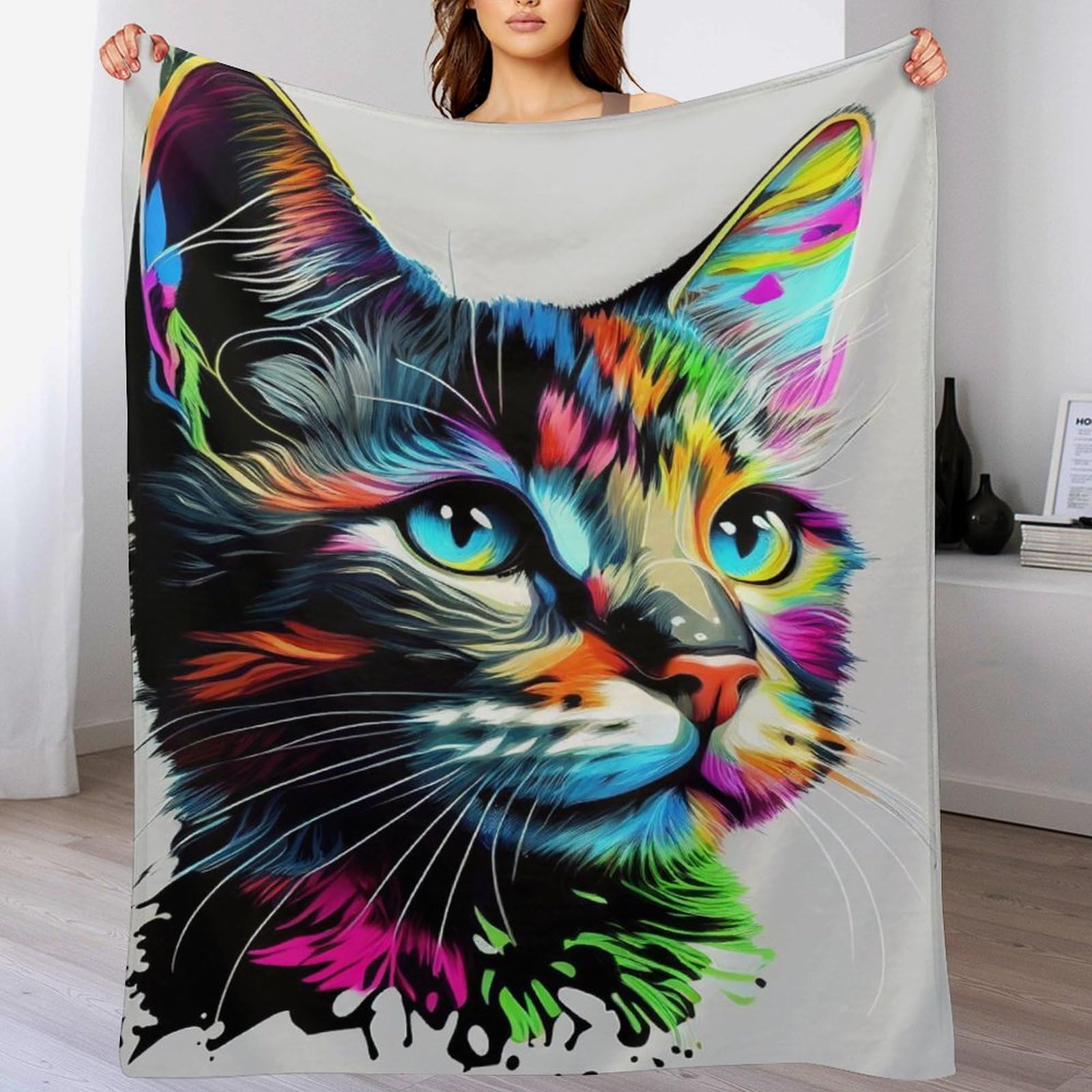 Couverture chat polaire pour lit enfant et adulte contre le froid