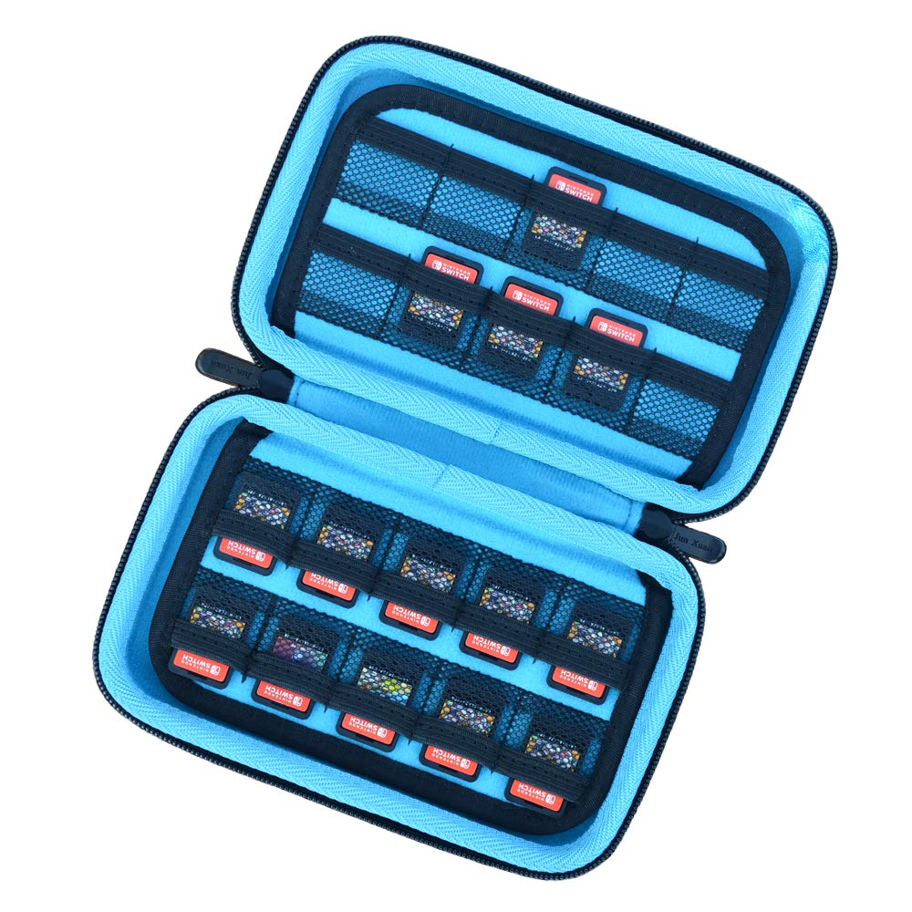 Hard Game Card Storage Holder Case for Nintendo Switch or PS Vita or SD Memory Cards - Black/Light Blue : Video Games