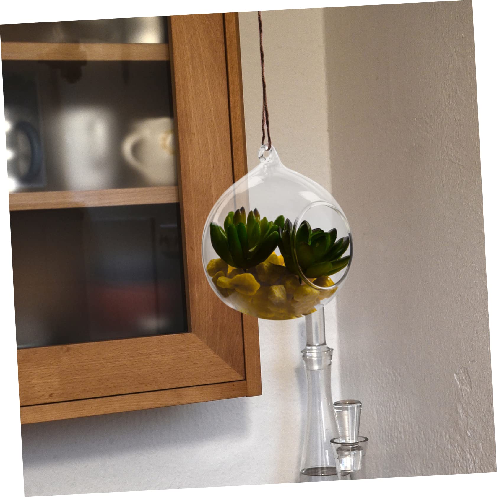 Lot de 4 pots de fleurs artistiques ronds en verre pour décoration de la maison - Design unique pour l'intérieur et l'extérieur - Parfait pour la décoration de jardin