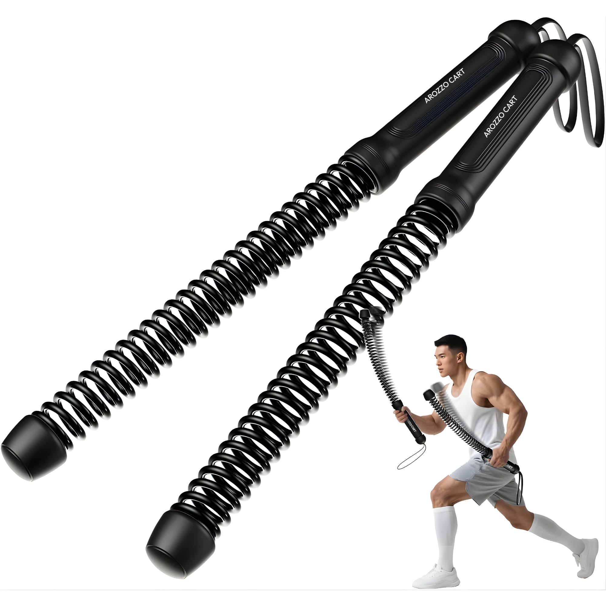 Ropeless Battle Rope for Home & Gym | Full Body Workout, Cardio, Strength Training | Portable Cordless Home Gym Equipment for Men & Women with Non-Slip Gloves-picture-21