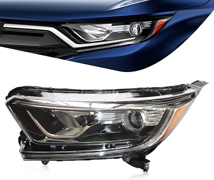 DNYSYSJ Headlight Assembly For 2017 2018 2019 2020 2021Honda CRV CR-V Front Left Driver Side LED DRL Projector Headlight Black Housing Clear Lens Yellow Light Halogen Headlamp Replacement
