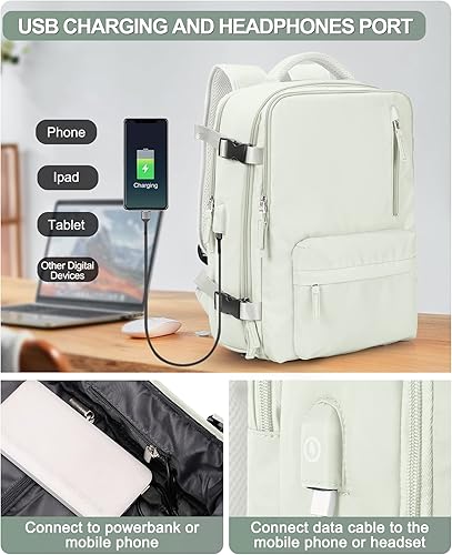 Miniatura 4 de VGCUB Mochila de transporte, mochila de viaje grande para mujeres y hombres, aprobada por aerolíneas, mochila de gimnasio, mochila de negocios para