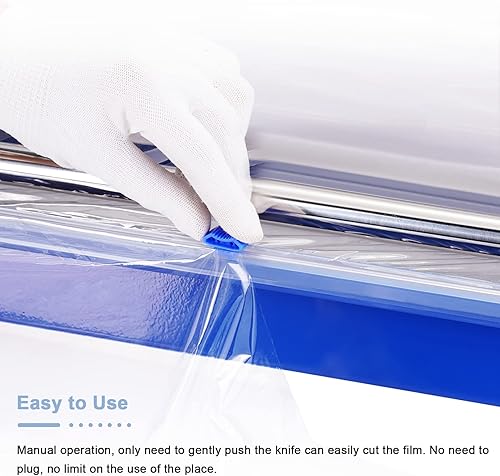 Miniatura 2 de Máquina de envoltura de película de mano 19.5 "Envoltura manual de película estirable Herramienta dispensadora de película adhesiva para envasado de