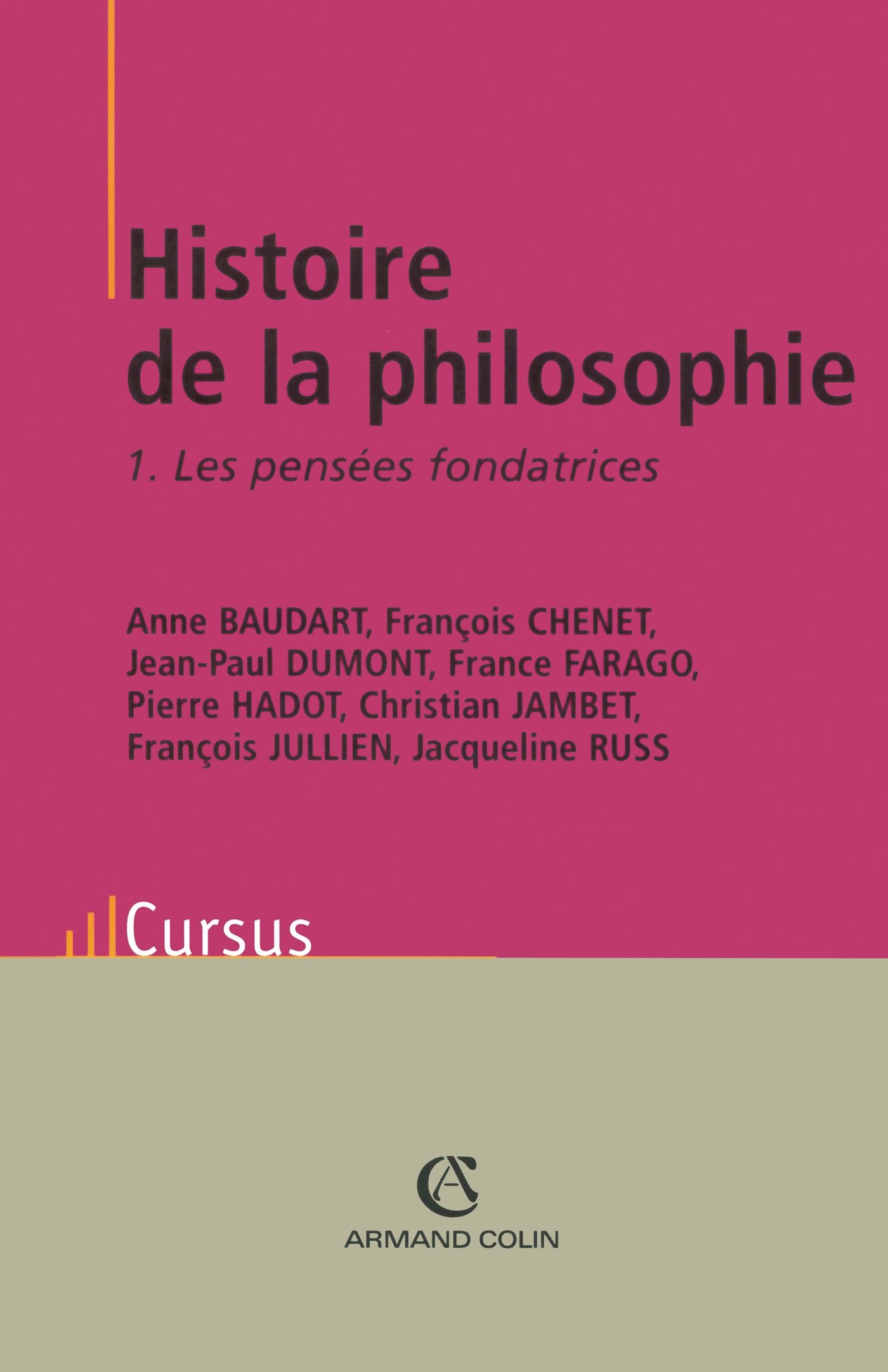 Histoire de la philosophie T1 - Les pensées fondatrices: Tome 1, Les pensées fondatrices