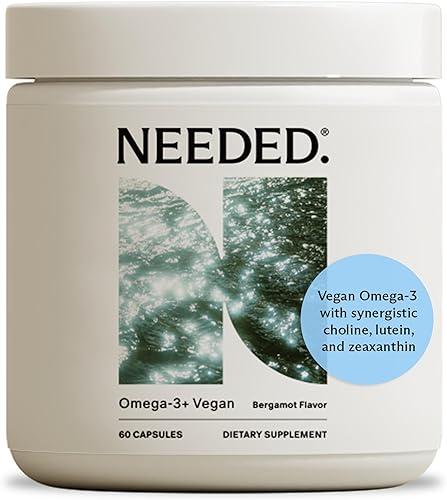 Needed. Omega-3 prenatal dosis de alta potencia de aceite de pescado de origen sostenible, sabor a bergamota, 1000 mg de DHA, 1000 mg de EPA,