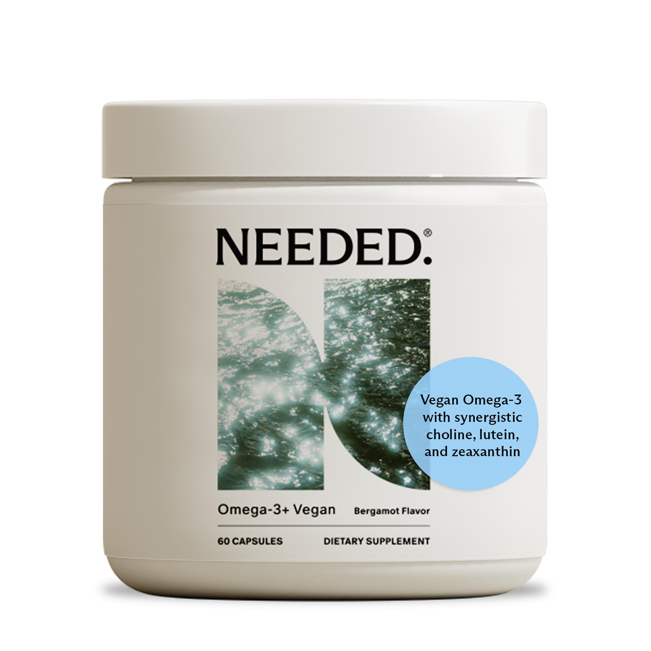 Needed. Prenatal Omega-3 - High Potency Dose of Sustainably Sourced Fish Oil, Bergamot Flavor, 1000mg DHA, 1000mg EPA, Encased in a Gelatin-Free, Plant-Based Softgel Shell, 30-Day Supply Bergamot 60 Count (Pack of 1)