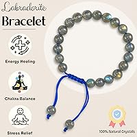 Vista 194 de Amazing Gemstone Yaxaite Bracelet for Women Men's Gifts - Protection Healing Crystal Bracelet - 8mm Gemstone Beaded Adjustable Bracelet Pulseras