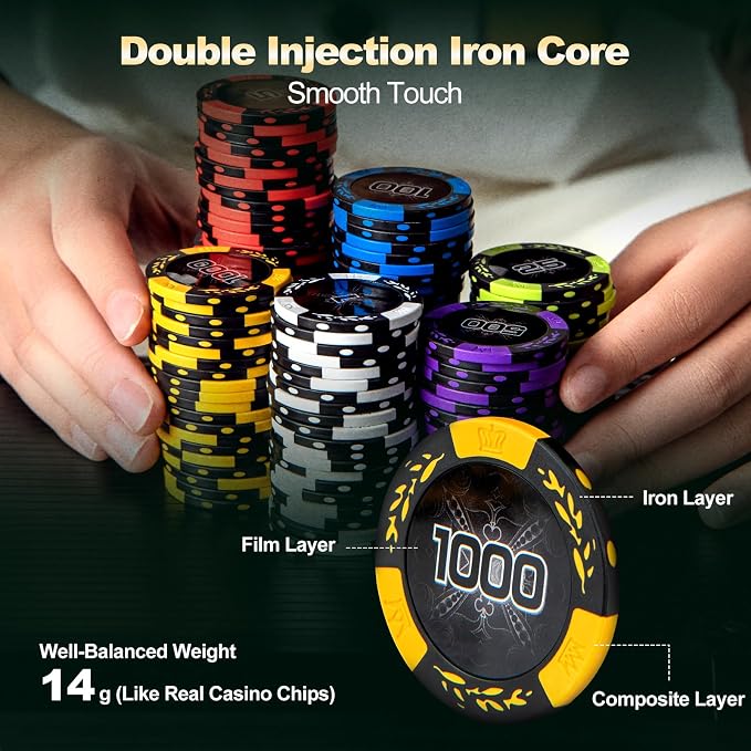 Set de Fichas de Poker 500 pcs con Maletín de Aluminio miniatura 4