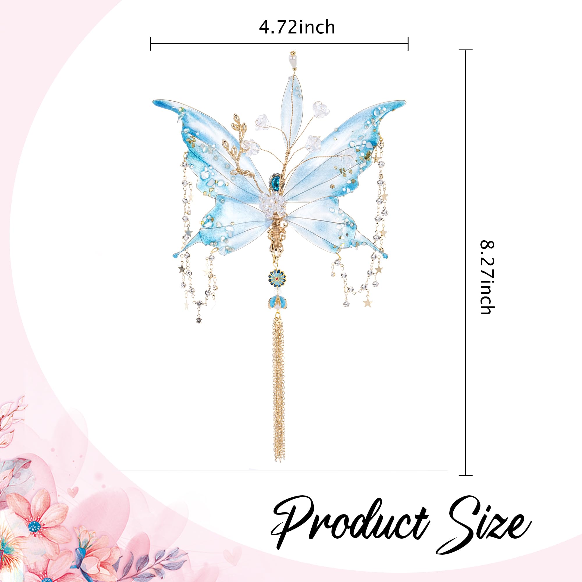 Amazon.com : FRESHME Blue Butterfly Hair Clip - 1 Pc Fairy 
