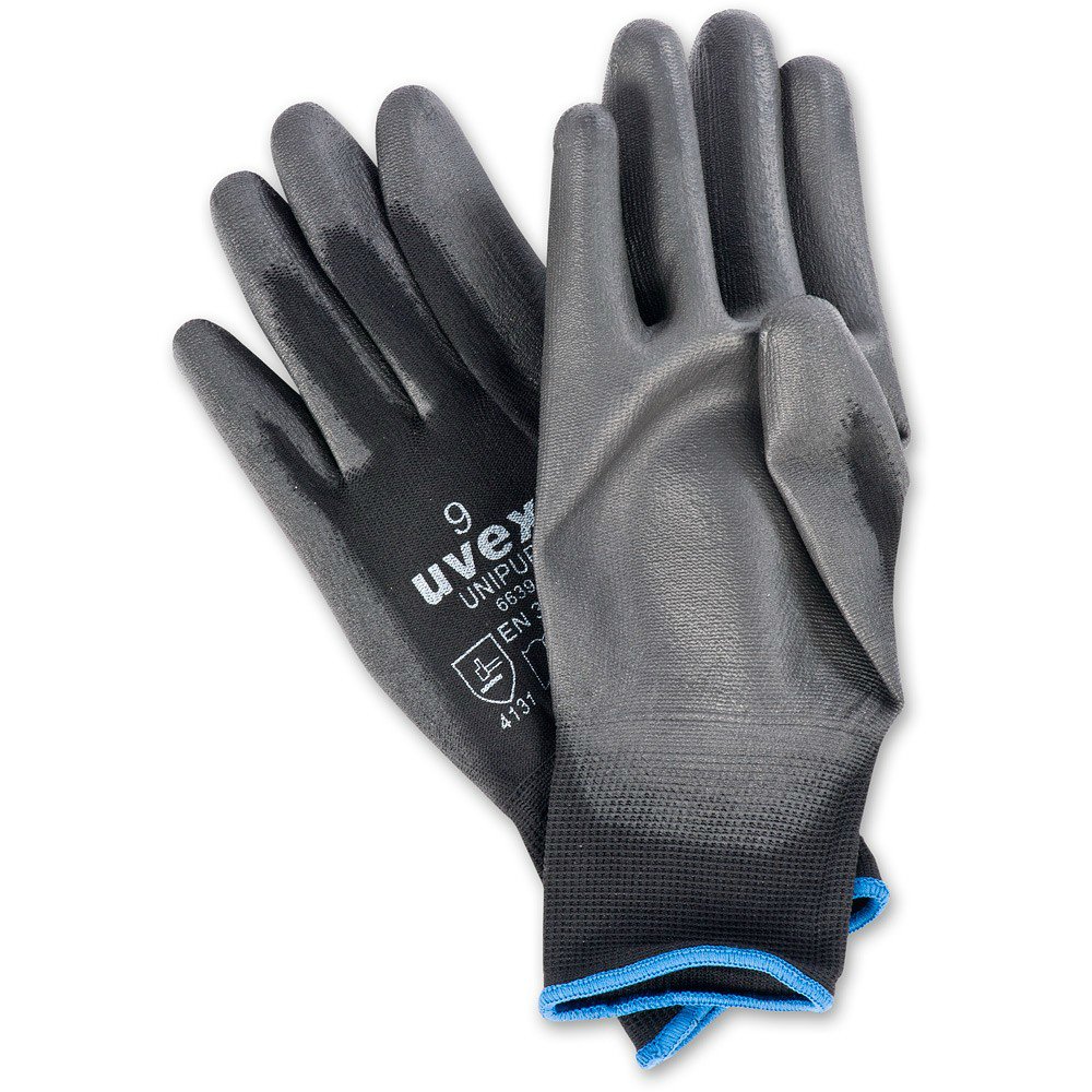 20 PAIRS Of Uvex Unipur Handling Gloves. Abrasion-Resistant Gripper Work Gloves. PU Coated Palms. Sizes Small(7) - XXL (11)