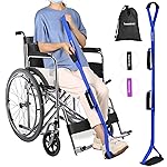 43 Inches Long Leg Lifter Strap with Padded Handgrips and Foot Loop,Rigid Leg Lifter Hip&Knee Replacement Surgery Recovery Kit,Foot Lifter Easily Get in and Out of Bed,Car,Wheelchair
