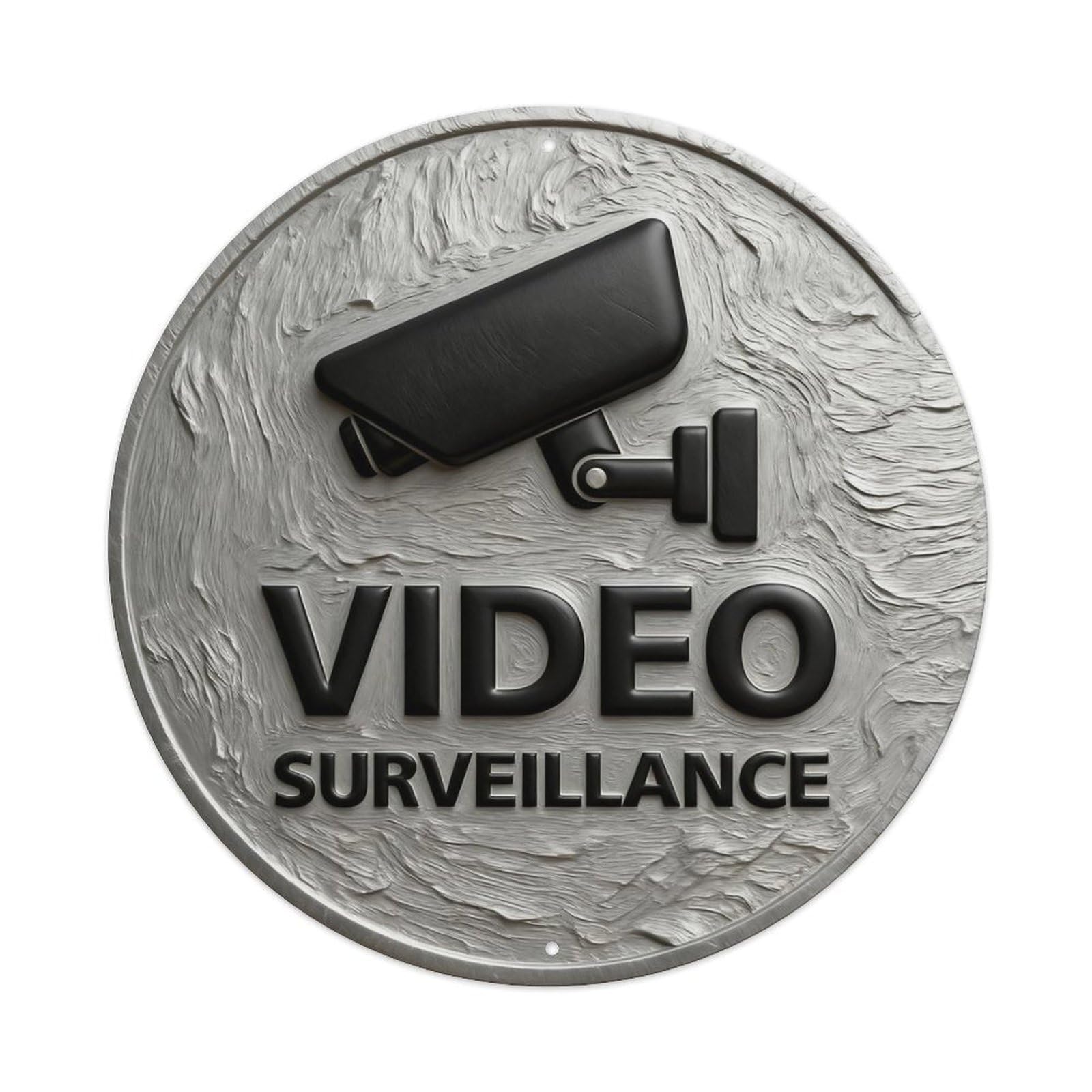 Zlatcbu Vintage Video Surveillance Security Camera Sign Metal Tin Sign Retro Wall Art Poster, Decor For Home Living Room Bar Cafe Garage, 8X8 Inch