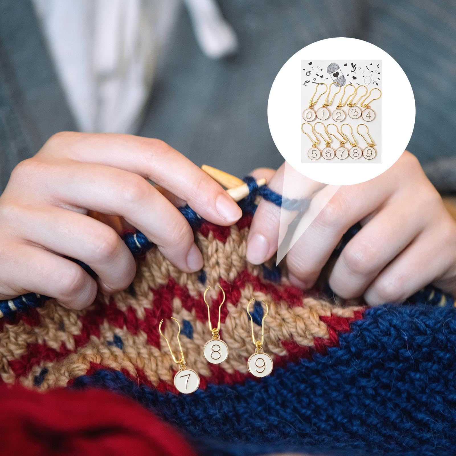 Crochet Notions - Anelli di marcatura per cucito, anelli per uncinetto e cucito, da cucito, pennarelli in metallo per lavori artigianali fatti a mano