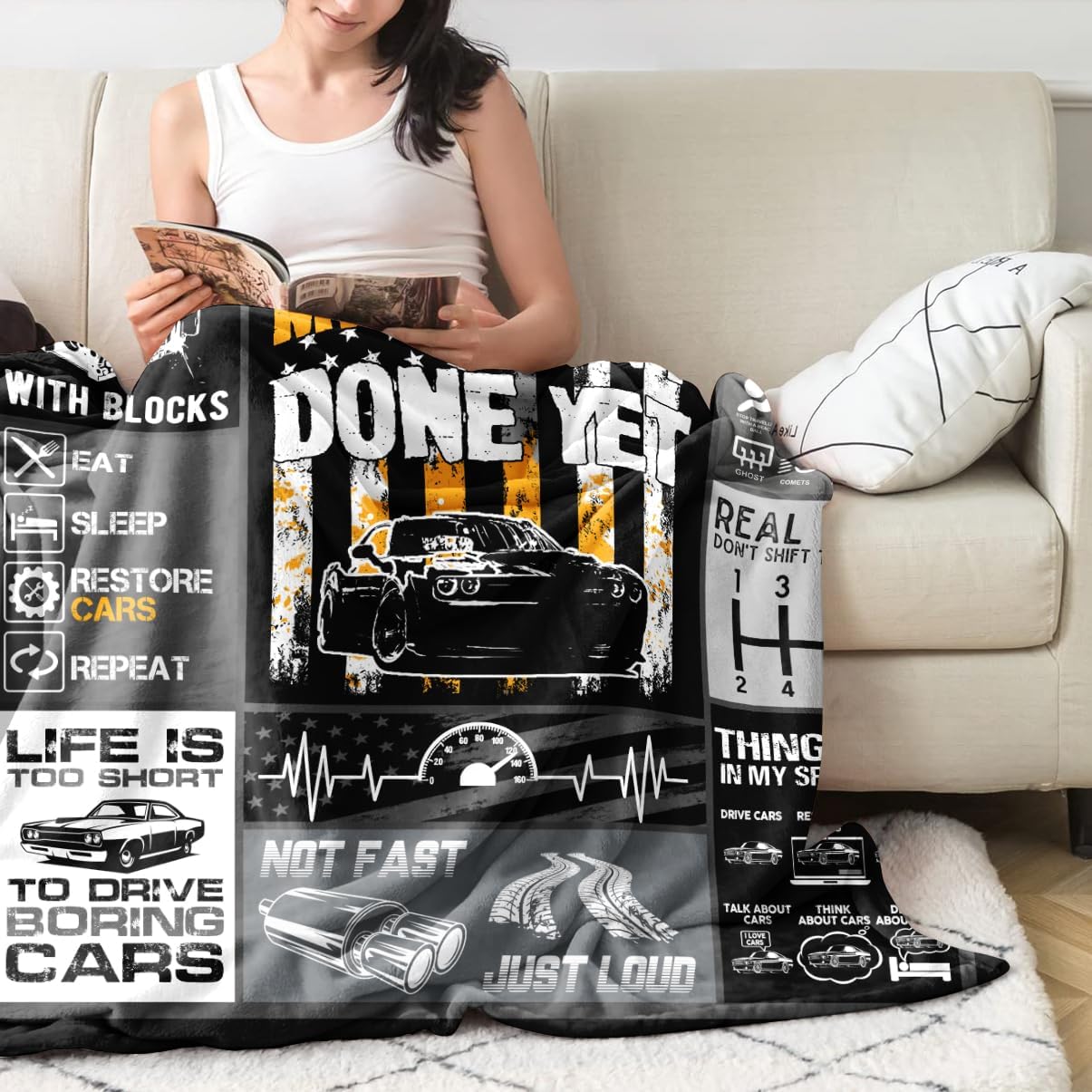 Car Guy Gifts, Mechanic Gifts for Men, Soft Throws Blanket for Car Lovers - 60'x50' - Image 4