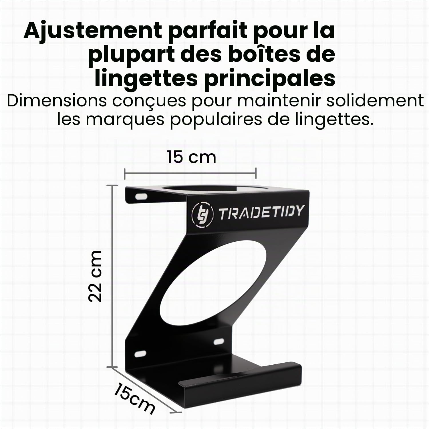 Tradetidy Big Wipes Support en acier pour van Noir