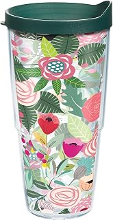 Tervis Brilliant Bliss Collection Made in USA Double Walled Insulated Tumbler Travel Cup Keeps Drinks Cold & Hot, 24oz Classic, Budding Bliss