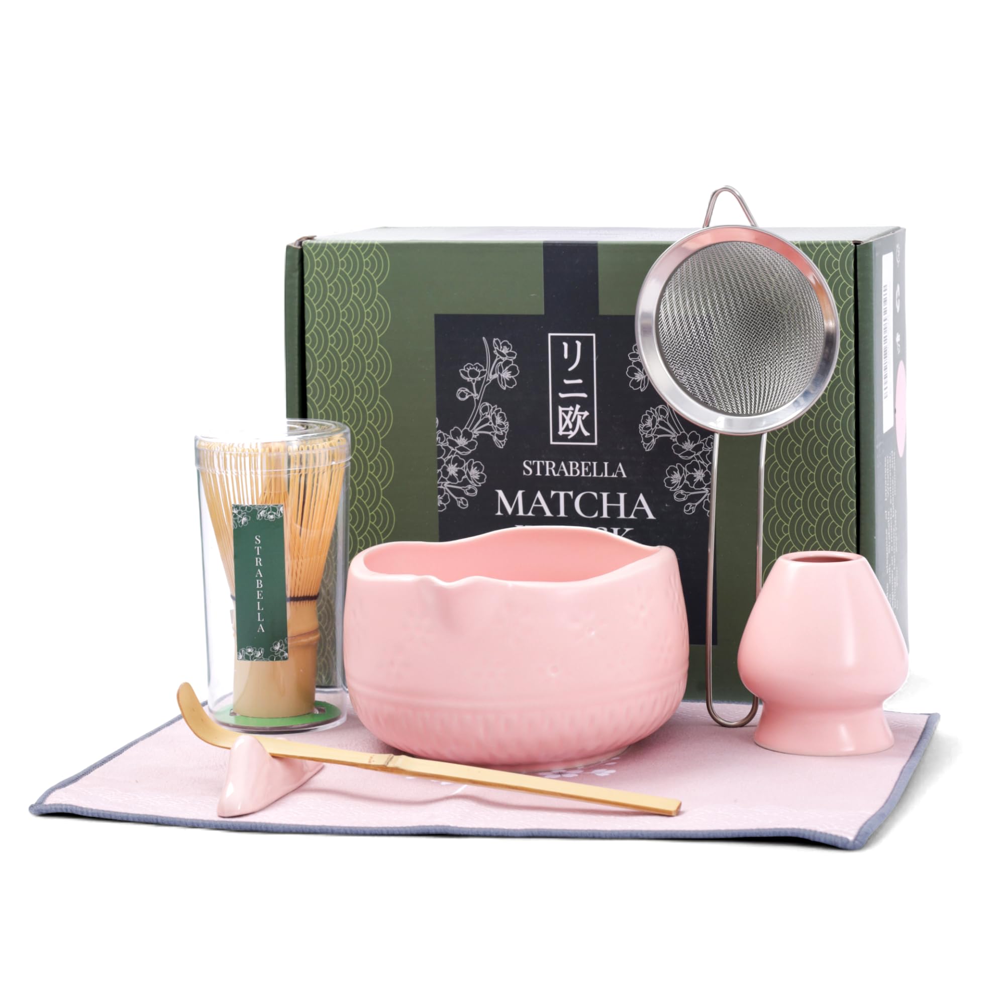 Amazon.com: Strabella 7-Piece Matcha Whisk Set – Ceramic Bowl with