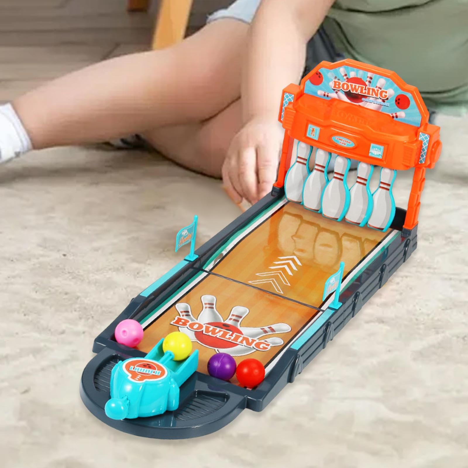 MagiDeal Mini Set da Gioco da Bowling da Tavolo, Giocattolo da Bowling da scrivania, educativo e Divertente, per Feste, intrattenimento, Ragazzi e Ragazze.