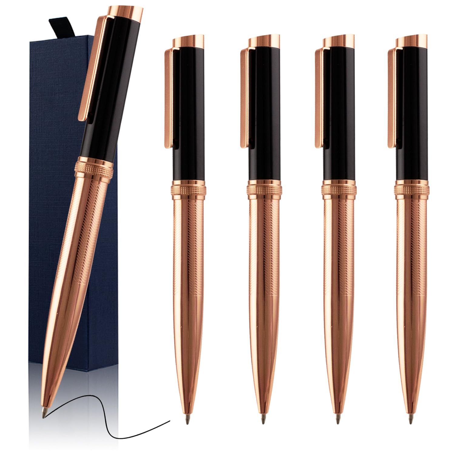 ANCOLOFIS Personalised Ballpoint Pens - Luxury Writing Pen with 10 Black Ink Refill Engraved with Your Message Name on the Pens Gift Set for Man/Women/Writers/Collection/Journalist any occations