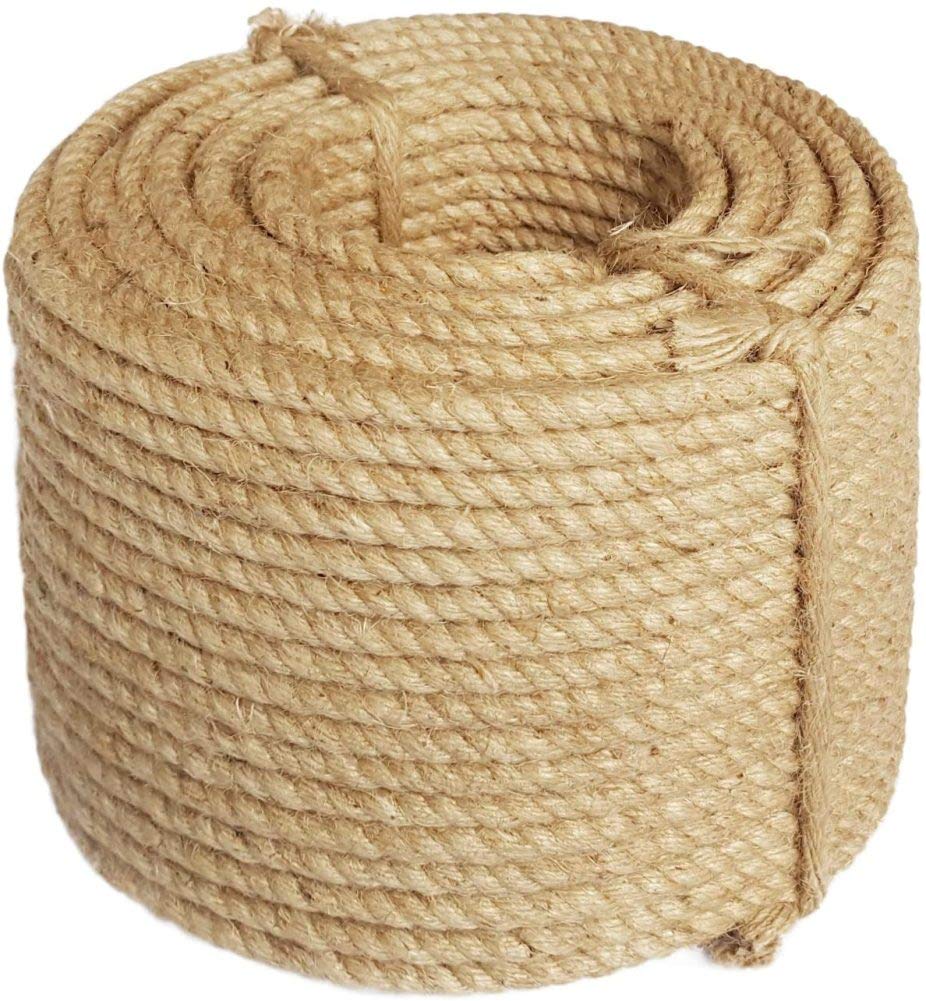 DPLYY Hemp Rope, 6/8/10mm Sisal ropes Jute Rope Thick Strong, DIY Projects, Crafts, Commercial, Indoor/Outdoor,6mm_50m