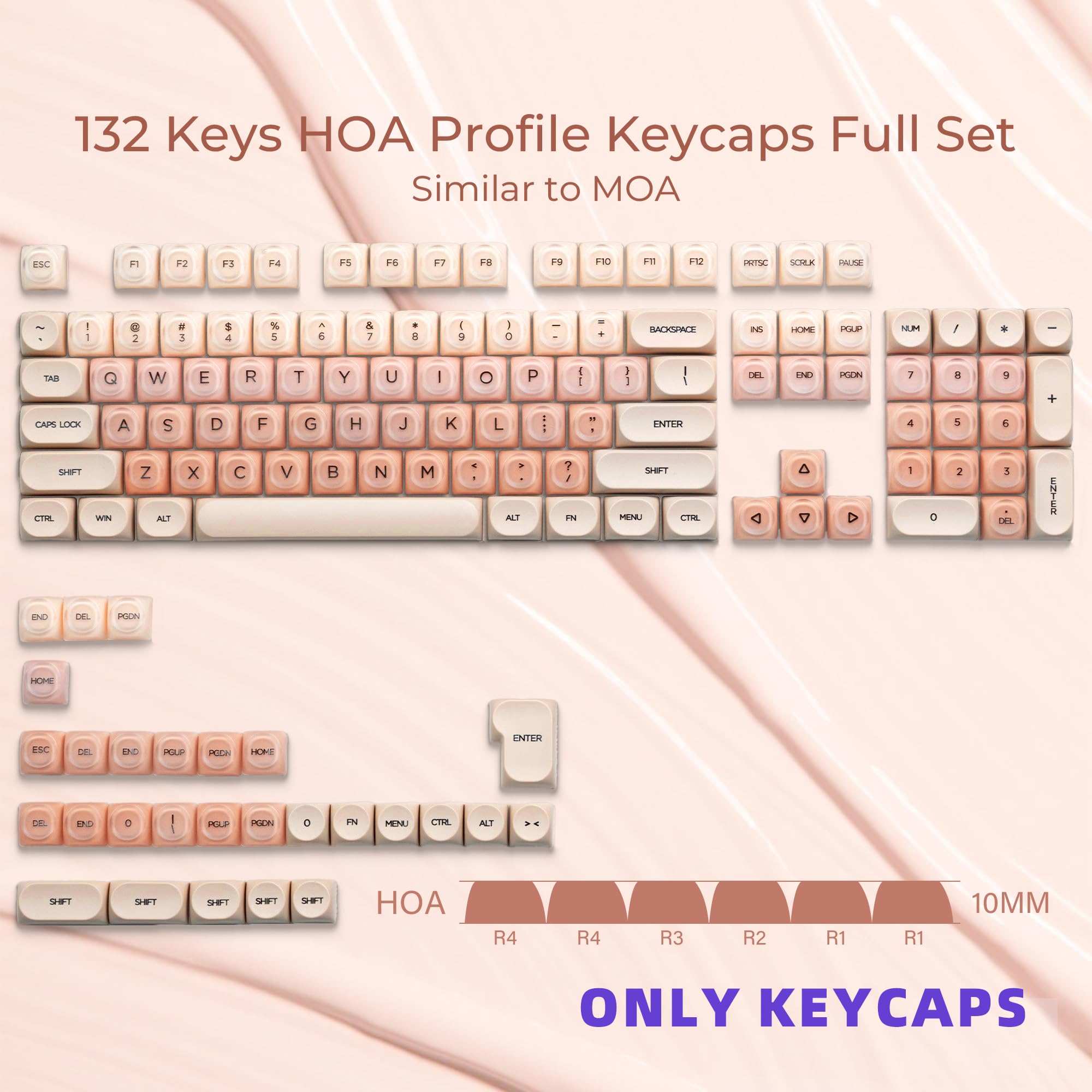 Amazon.com: OHY PBT Keycaps, XVX Pink Jelly Foundation HOA Profile