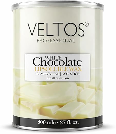 Veltos Professional White Chocolate Lipodoluble Wax 800ml Jar for Hands & Legs, Body (Removes All Unwanted Hair Easily)