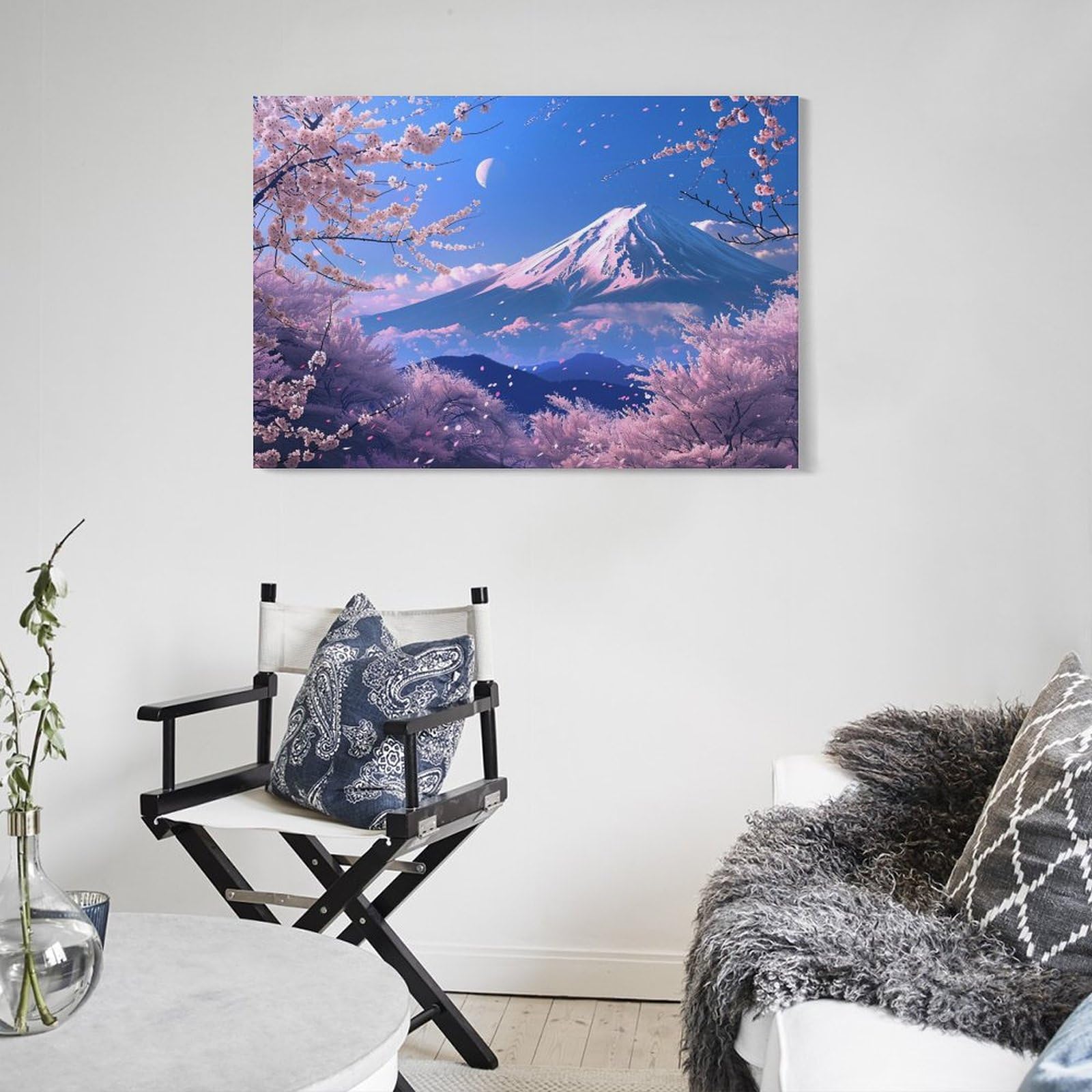 Amazon.co.jp: 絵画 富士山の下に咲く桜の美しい景色 アートパネル