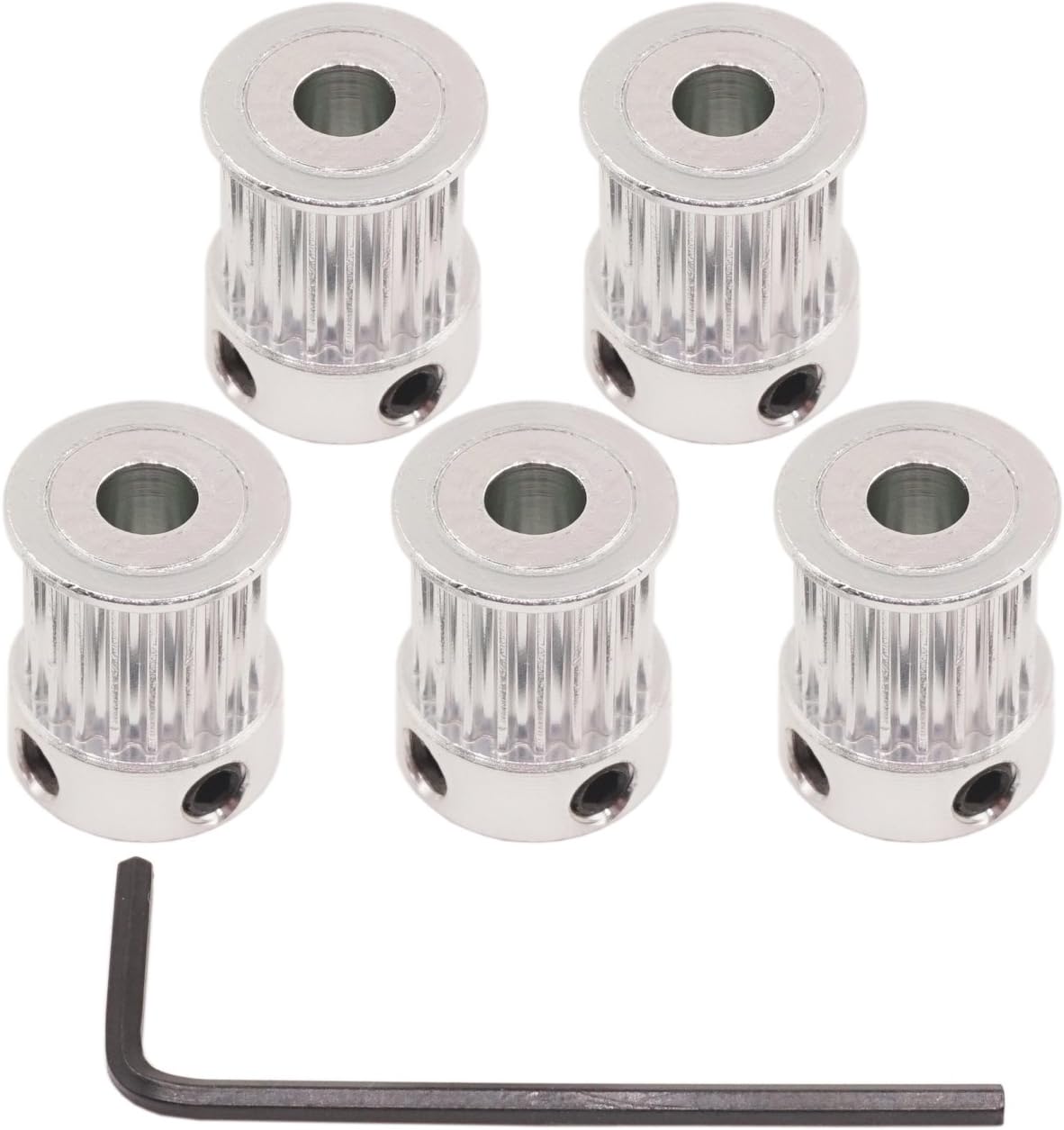 WINSINN GT2 Timing Belt Pulley 20 Teeth, 5mm Bore, for 10mm Width Belt - Ideal for Automation, Robotics, Precision Machinery (5-Pack)