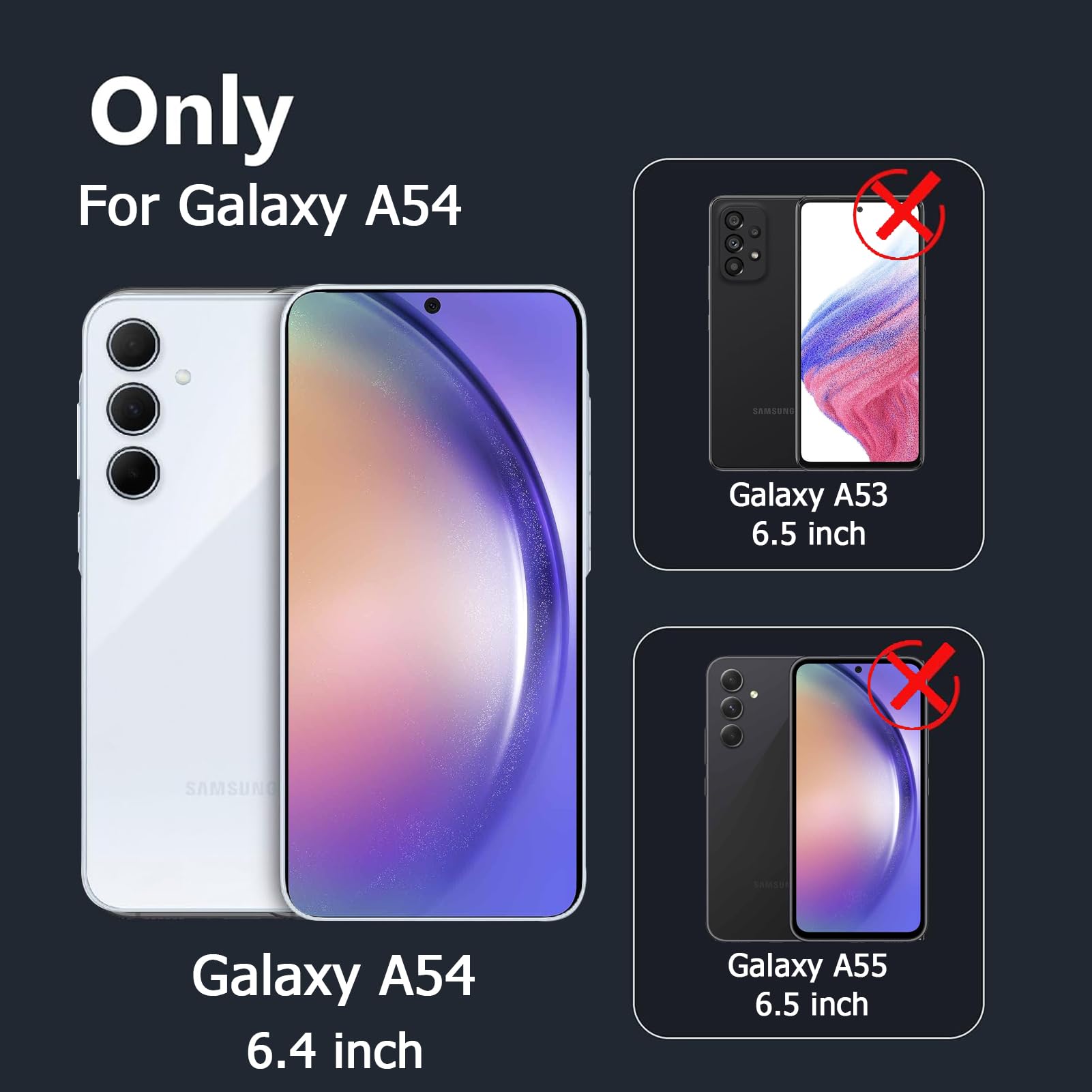 Battery Case for Galaxy A54,[12000mAh] High Capacity Extended Portable Protective Charging Cover Battery Case Compatible with Galaxy A54 (6.4 inch) Wireless Charging Case with Screen Protector-Black