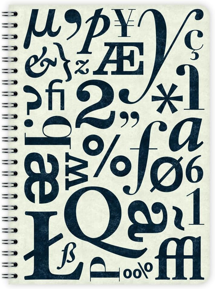 Etmamu 373 A5 Notebook Typo Pattern 60 Sheets = 120 pages – Dot Grid