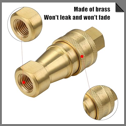 Miniatura 4 de Vinsot 2 juegos de válvulas de acoplador de desconexión rápida de 14 pulgadas para soporte de varilla de limpieza de alfombras (4)