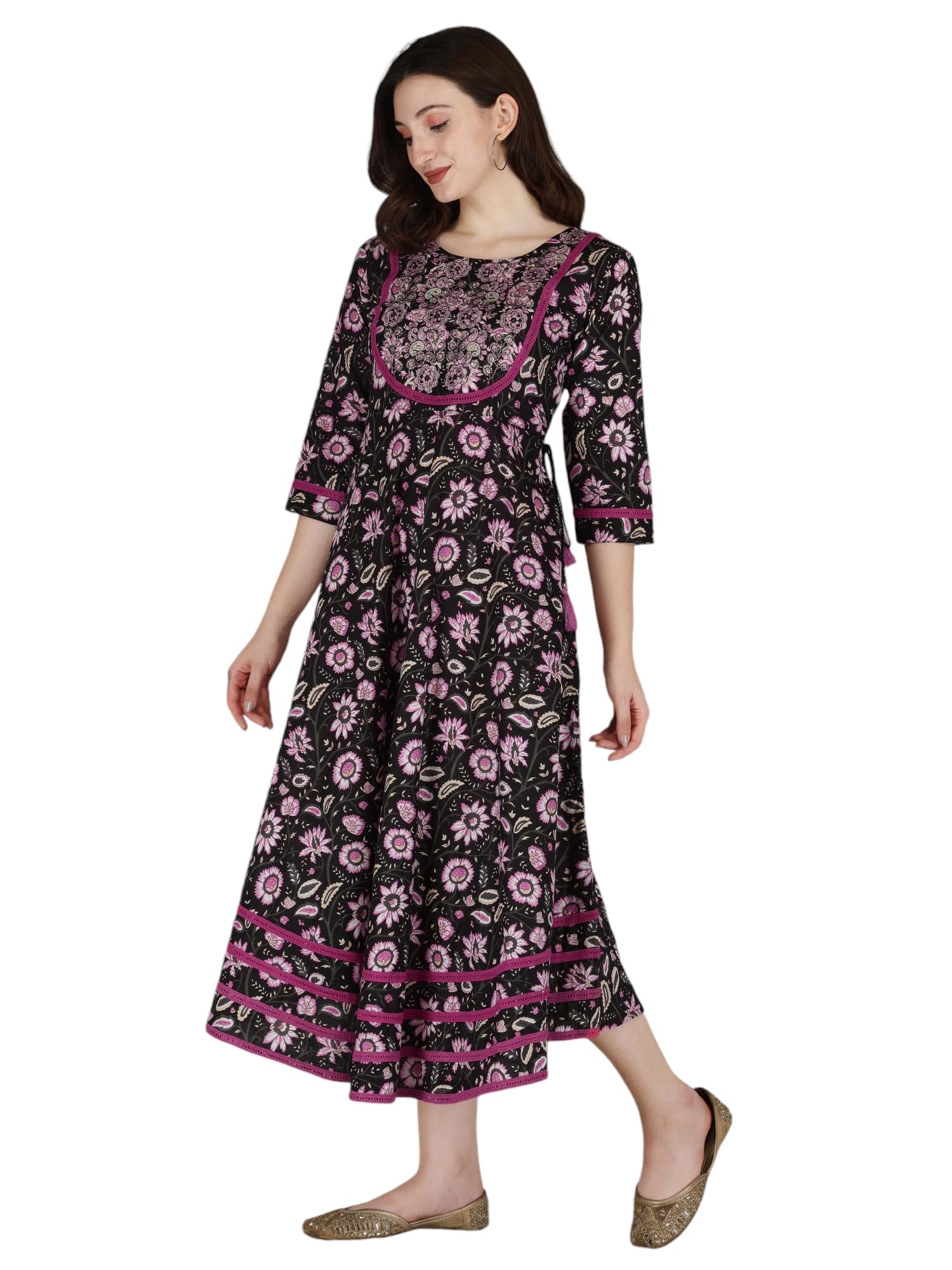 AnjuShree ChoiceWomen Printed Cotton Anarkali Kurti Kurta Tunic | ORDER 1 SIZE BIGGER