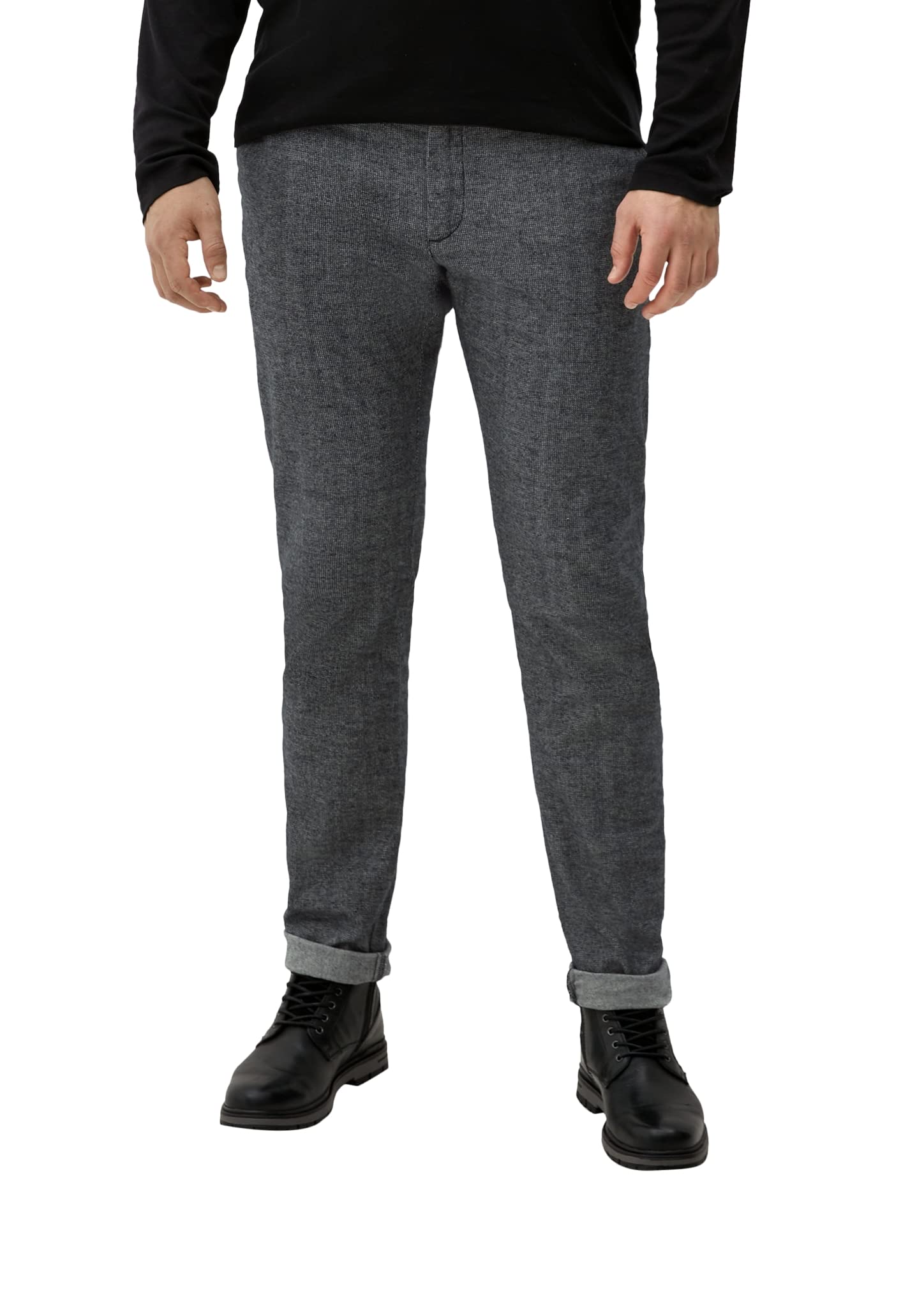 s.OliverBig Size Men's Trousers Detroit Relaxed Fit, Gray, 44W / 36L
