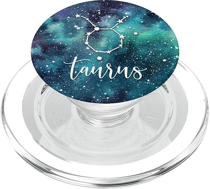 Taurus - Cool Aqua Astrological Horoscope Zodiac Sign PopSockets PopGrip for MagSafe