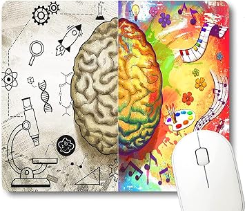 Left and Right Brain Print Art Modern Science Motivational Inspirational Psychology Painting Mouse Pad Office Decoration Mat