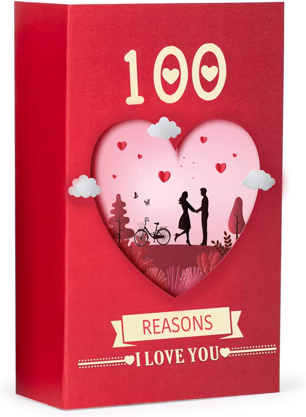 100 Reasons Why I Love You Cards,Love Box,Confession Box,Valentine'S Day Gift,Gift For Girlfriend,Boyfriend,Husband A Romantic Gift Box,Pack of 1