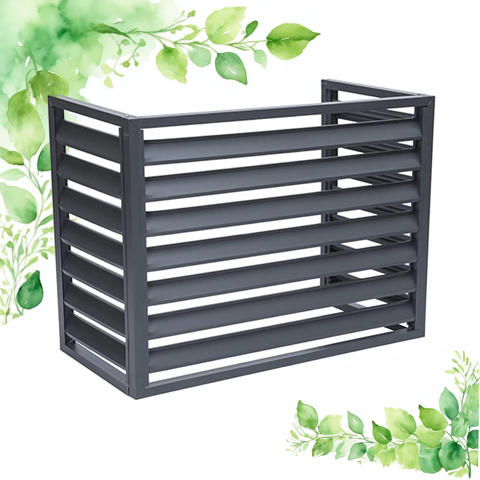 Modanatura per aria condizionata esterna per pompe di calore, in alluminio, 110 x 60 x 80 (23 p), resistente alle intemperie, perfetta per sistemi di climatizzazione