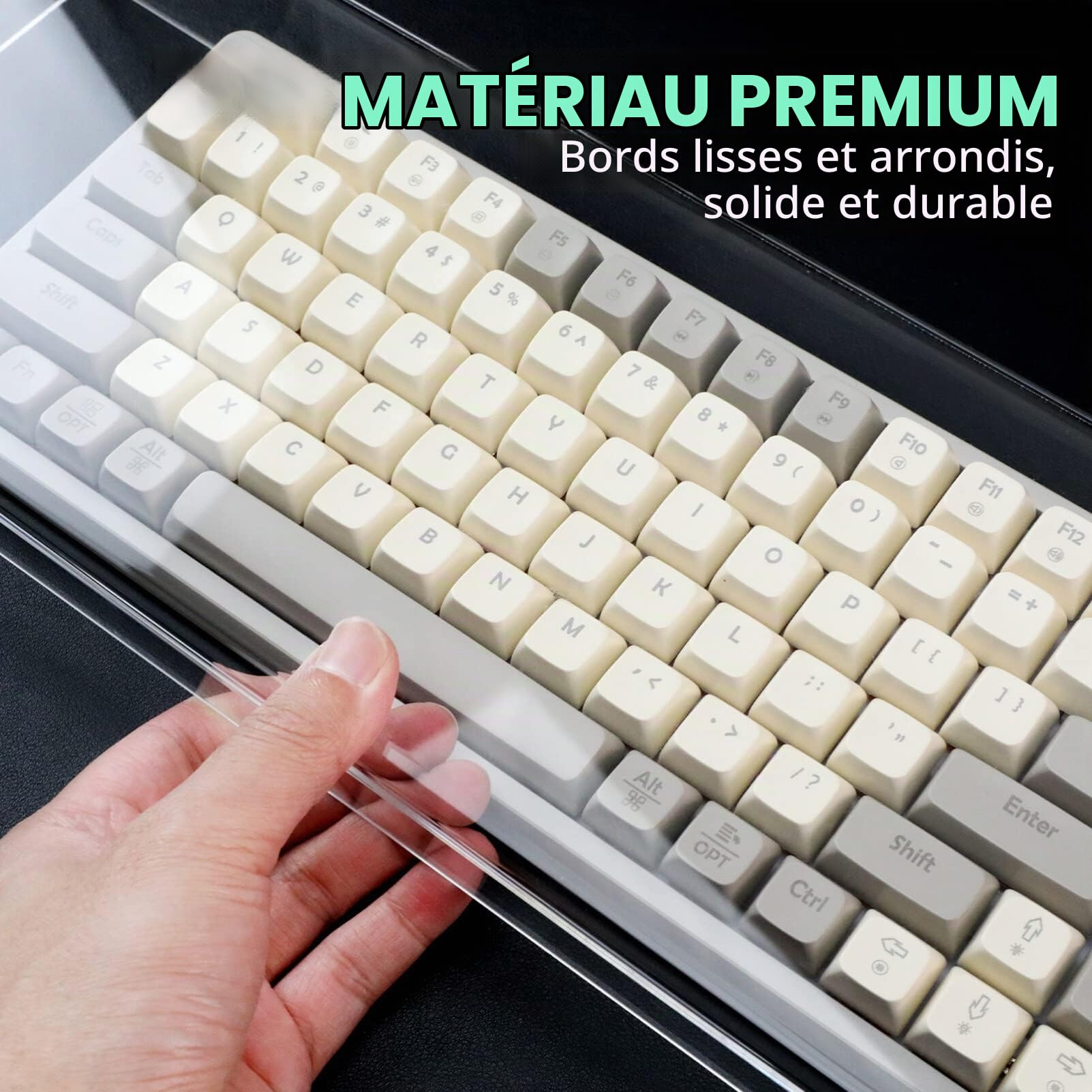 DOITOOL Housse De Clavier, Acrylique Transparent Anti-Chat Couverture De Clavier Fil 104 Touches, Protege Mécanique Couvercle De D'ordinateur, Protege Clair De pour sans