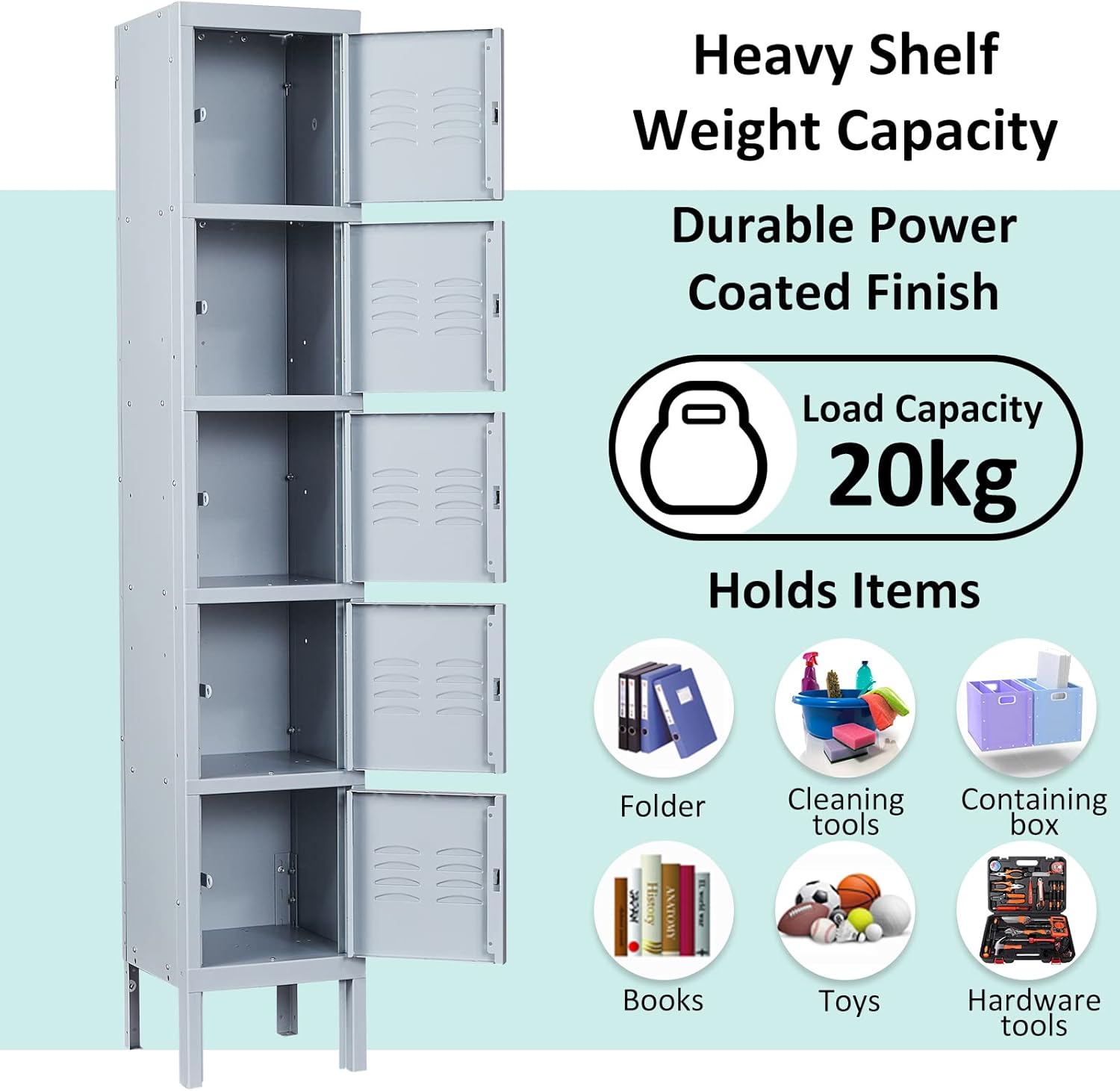 Metal Locker Organizer for 66 Cabinets - Ideal for School, Gym, Home, Office, Garage