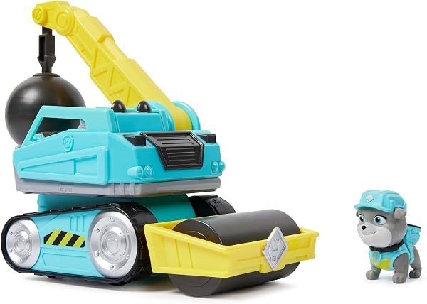 Rubble & Crew - Pack Tractor Demolición y Figura Motor - Patrulla Canina Juguetes - 6069659 - Juguetes Niños 3 años + - Regalo Niño 3 años + - 1