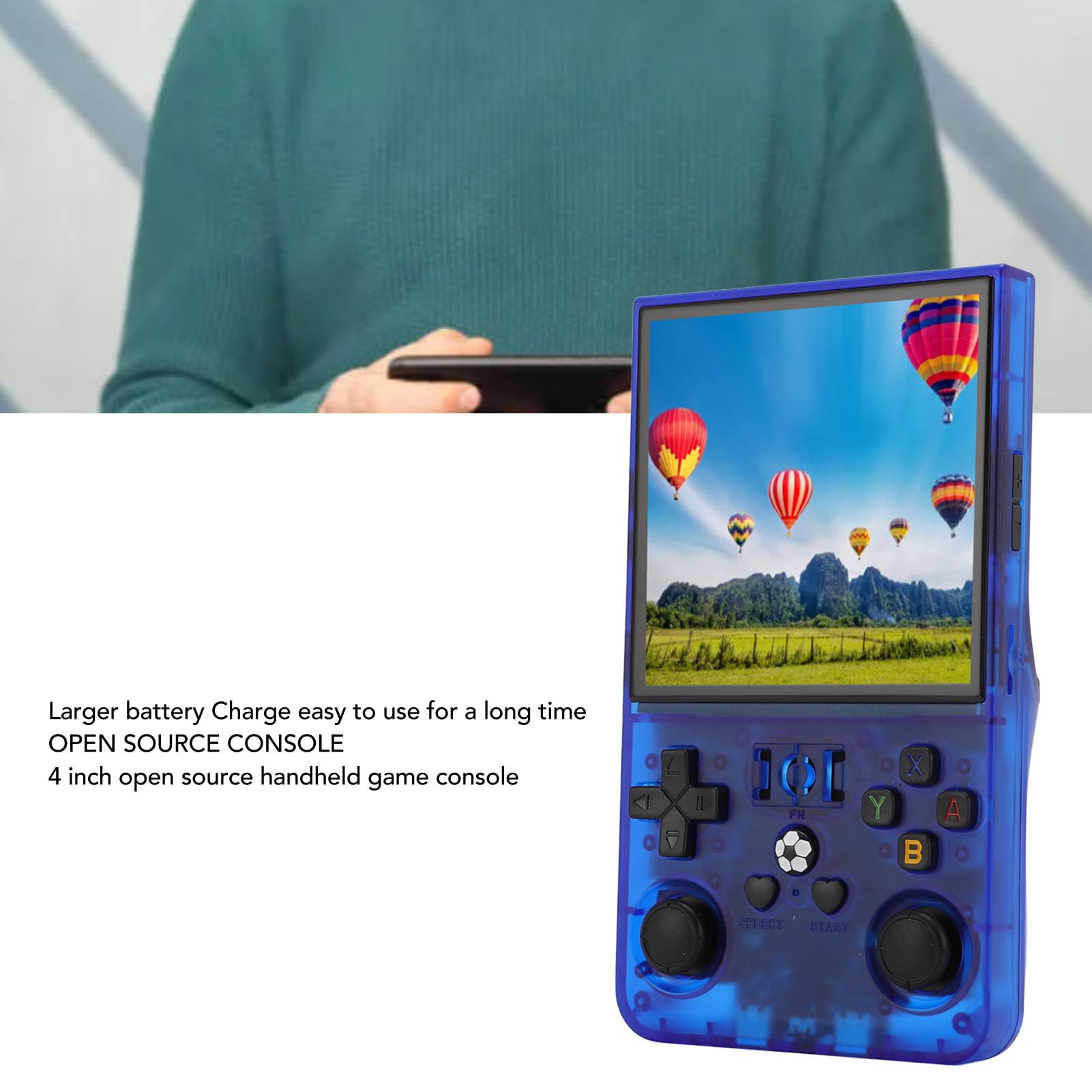 Console di Gioco Portatile, Console per Videogiochi retrò con Schermo IPS da 4 Pollici, Dispositivo di Gioco Portatile Open Source con Chip RK3326 a 64 Bit e Batteria da 4000 mAh p (128GB)