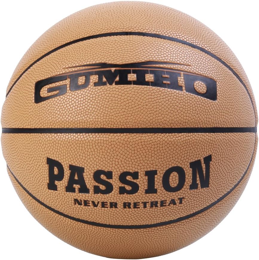 XGUMIHO Streetball Basketball Indoor Moisture Absorbing Hygroscopic Leather Mens Training Games Professional Street Official Size 7/29.5" Yellow