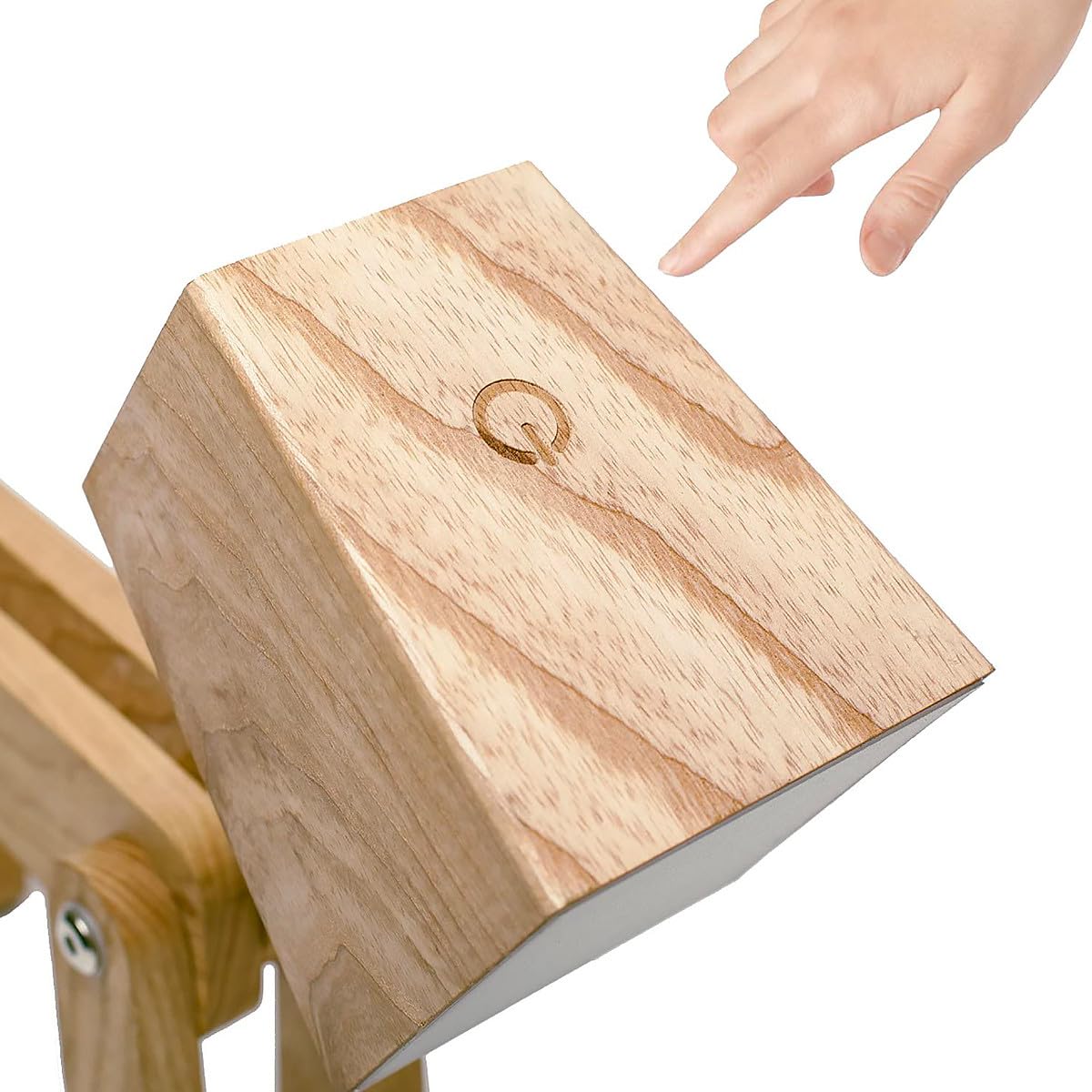 Winkee - Lámpara de Mesa Charlie - La Leal lámpara de Noche con función de Carga en diseño de Perros | Lámpara de Mesa LED de Madera Regulable con batería inalámbrica táctil